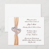 Aangepaste Tangerine Hart Repetitie Diner Uitnodig Kaart (Voorkant / Achterkant)