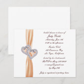 Aangepaste tangerine hartbridale douche-uitnodigin kaart (Voorkant / Achterkant)