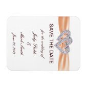 Aangepaste Tangerine Harten Save The Date Magneet (Horizontaal)