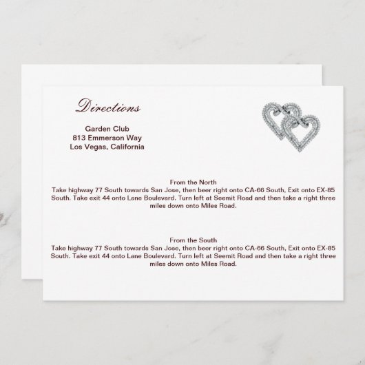 Aangepaste tangerine hartrichting Kaart (Voorkant / Achterkant)