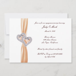 Aangepaste Tangerine Heart Engagement Party-uitnod Kaart