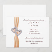 Aangepaste Tangerine Heart Engagement Party-uitnod Kaart (Voorkant / Achterkant)