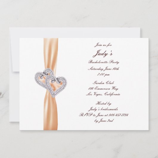 Aangepaste Tangerine Hearts Bachelorette Party nod Kaart (Voorkant)