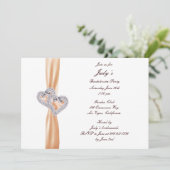 Aangepaste Tangerine Hearts Bachelorette Party nod Kaart (Staand voorkant)
