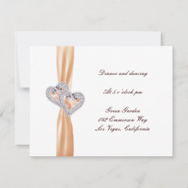 Aangepaste Tangerine Hearts Reception Kaart