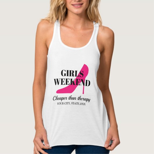 Aangepaste tanktops voor meisjesweekenduitstap vak (Voorkant)