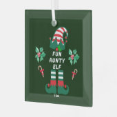 Aangepaste Tante Elf Familie Overeenkomende Kerstn Glas Ornament (Voorkant links)