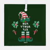 Aangepaste Tante Elf Familie Overeenkomende Kerstn Glas Ornament (Achterkant)