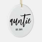 Aangepaste tante Est. Moderne penseelscripttypogra Keramisch Ornament (Rechts)