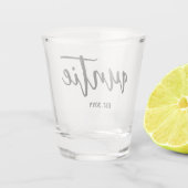 Aangepaste tante Est. Moderne penseelscripttypogra Shot Glas (Achterkant)