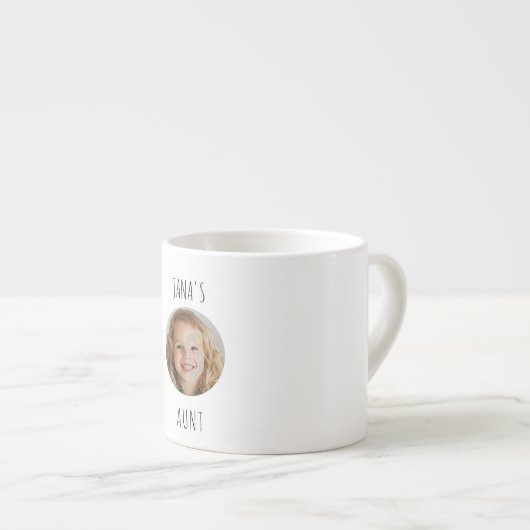 "Aangepaste tante | Gepersonaliseerde foto cadeau Espresso Kop (Voorkant rechts)