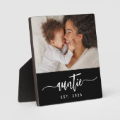 Aangepaste tante gevestigde elegante script foto fotoplaat (Voorkant)