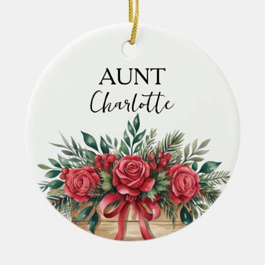 Aangepaste Tante Nieuwe Baby Aankondiging Keepsake Keramisch Ornament (Voorkant)