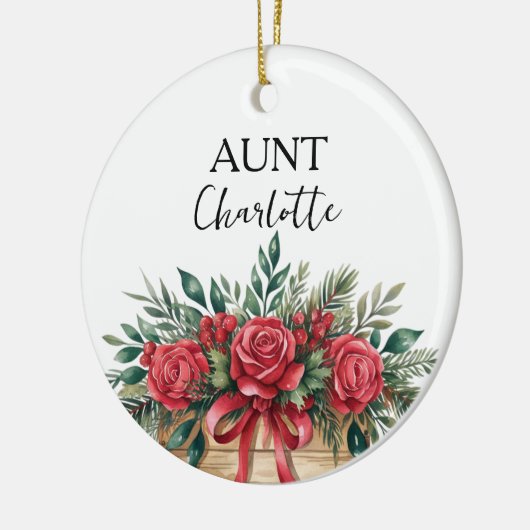 Aangepaste Tante Nieuwe Baby Aankondiging Keepsake Keramisch Ornament (Links)