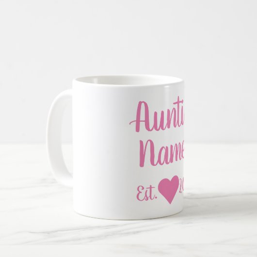 Aangepaste tante Vaste roze Mok (Voorkant links)