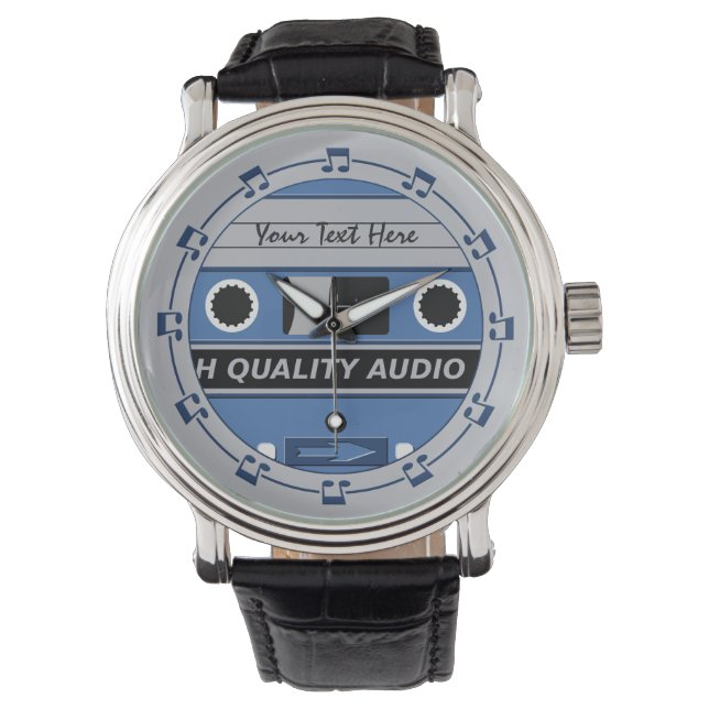 Aangepaste tapehorloges met Retro Casette Horloge (Voorkant)
