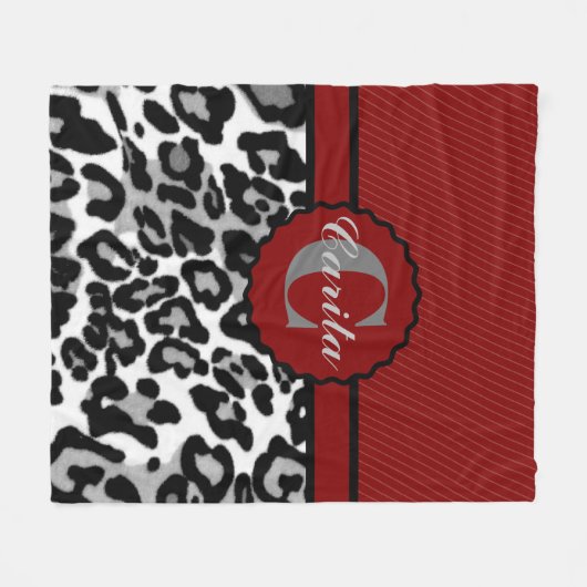 Aangepaste tapes en luipaard fleece deken (Voorkant (Horizontaal))