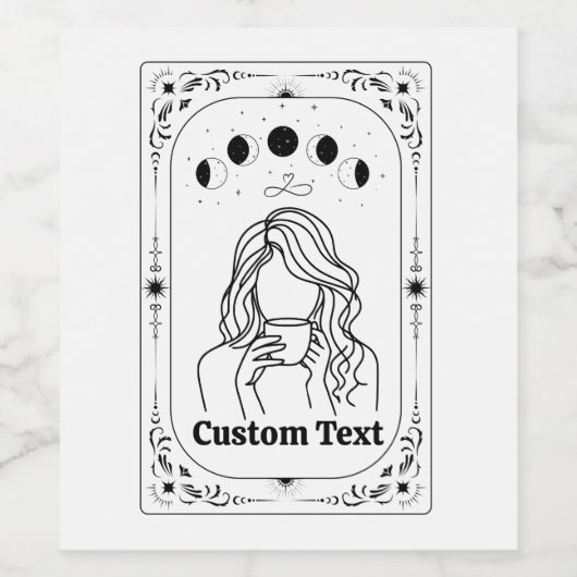 Aangepaste Tarot Astrologie Fortune Magische Sterr Wijn Etiket (Enkel label)