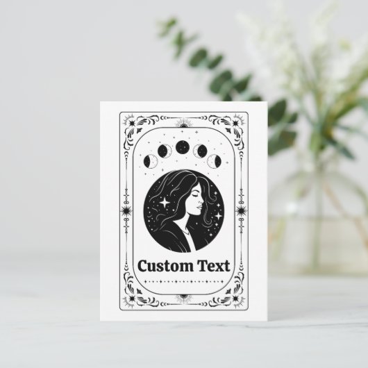Aangepaste Tarot Astrologie Magische Whimsical Voo Briefkaart (Staand voorkant)