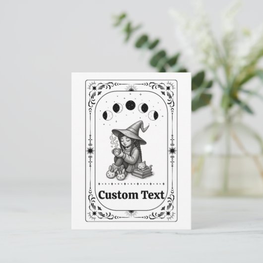 Aangepaste Tarot Astrologie Magische Whimsical Voo Briefkaart (Staand voorkant)