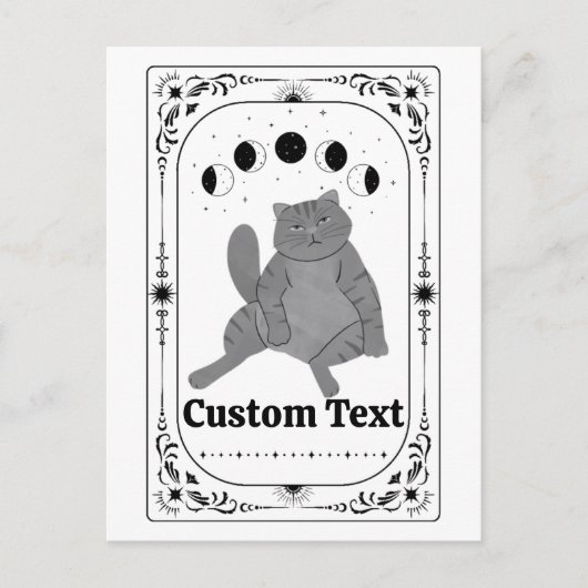 Aangepaste Tarot: Grappige Kat Zodiac Hemelse Whim Briefkaart (Voorkant)