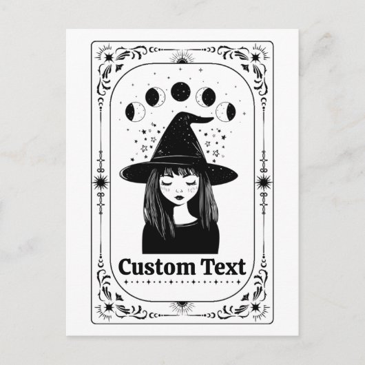 Aangepaste Tarot Hemel Maan Whimsy Halloween Feest Briefkaart (Voorkant)