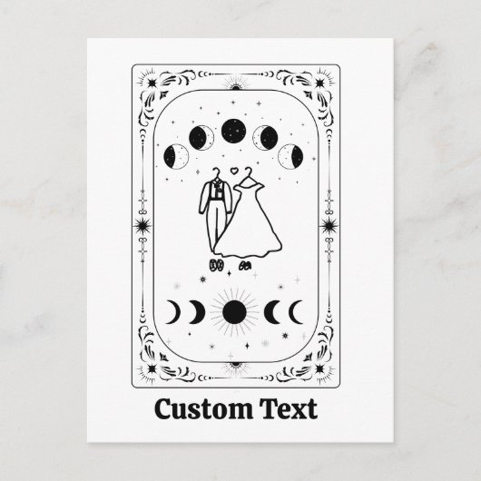 Aangepaste Tarot Inwijdings Hemelse Maan Zodiac Feestdagenkaart (Voorkant)