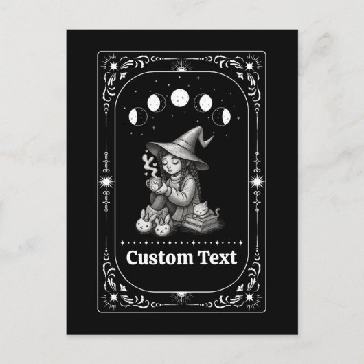 Aangepaste Tarot Whimsical Dierenriem Heks Hemels Briefkaart (Voorkant)