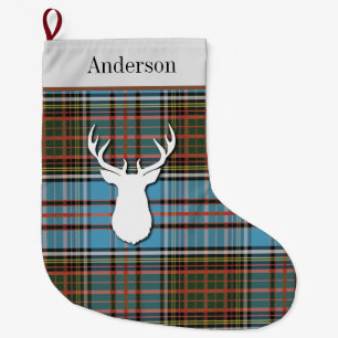 Aangepaste Tartan Clan Anderson Blue Pset Grote Kerstsok