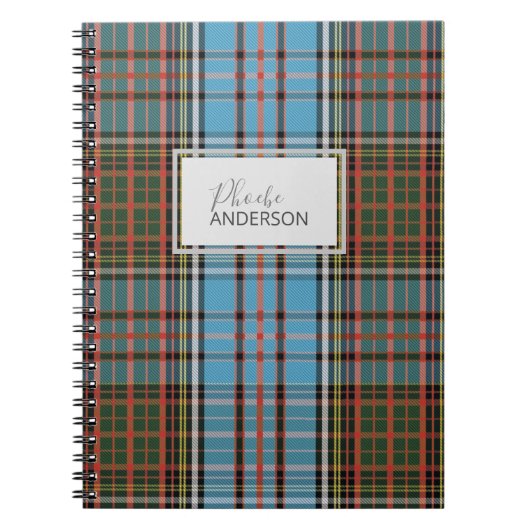Aangepaste Tartan Clan Anderson spelerscontrole Notitieboek (Voorkant)