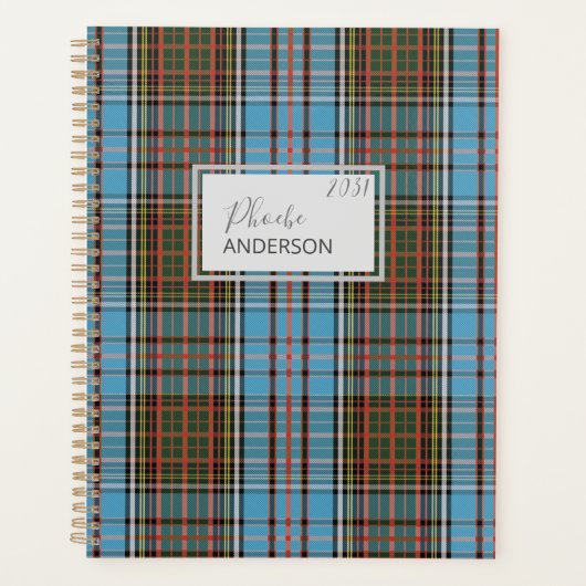 Aangepaste Tartan Clan Anderson spelerscontrole Planner (Voorkant)