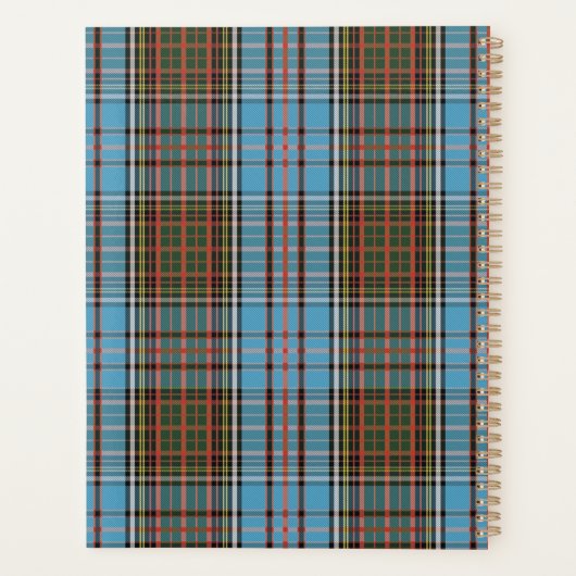 Aangepaste Tartan Clan Anderson spelerscontrole Planner (Achterkant)
