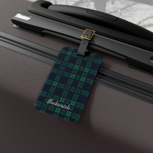 Aangepaste Tartan Clan Black Watch Pset Bagagelabel