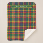Aangepaste Tartan Clan Buchanan Pset Holiday Sherpa Deken (Voorkant)