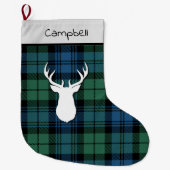 Aangepaste Tartan Clan Campbell Pset Grote Kerstsok (Voorkant)
