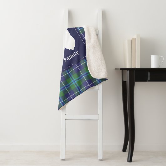 Aangepaste Tartan Holiday Clan Douglas Pset Sherpa Deken (In situ)