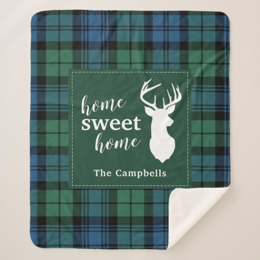 Aangepaste Tartan Kerstmis Campbell Pset Sherpa Deken (Voorkant)