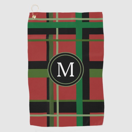 Aangepaste Tartan Pset Red Green Mannen Golf Towel Golfhanddoek (Voorkant)
