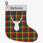 Aangepaste Tartan Red Yellow Pset Clan Buchanan Grote Kerstsok (Voorkant)