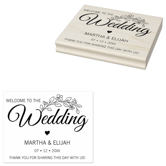 Aangepaste tas met afstempeling voor Floral Script Rubberstempel (Gestempeld)