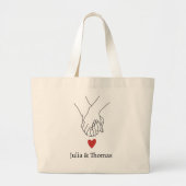 Aangepaste tas met couple die hand in hand loopt c (Voorkant)