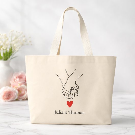 Aangepaste tas met couple die hand in hand loopt c