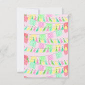 Aangepaste Tassel Papel Picado Pink Green Fiesta Bedankkaart (Achterkant)