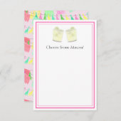 Aangepaste Tassel Papel Picado Pink Green Fiesta Bedankkaart (Voorkant / Achterkant)