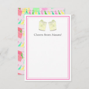 Aangepaste Tassel Papel Picado Pink Green Fiesta Bedankkaart
