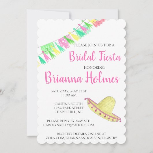 Aangepaste Tassel Papel Picado Pink Green Fiesta Kaart (Voorkant)