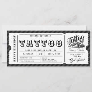 Aangepaste Tattoo GiftCard Ticket Certificaat Vouc Kaart