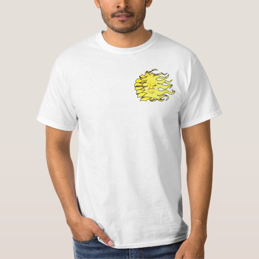 Aangepaste tattoo zon ontwerp t-shirt (Voorkant)