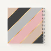 Aangepaste Taupe Beige Grijs Roze Roze Gouden Stre Notitieboek (Achterkant)