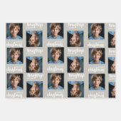 Aangepaste Taupe Kerstfoto inpakken Papieren Blade Inpakpapier Vel (Voorkant 3)